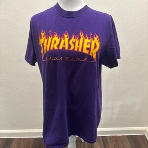 Thrasher Purple Flame T Shirt